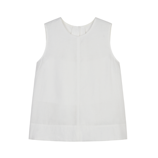 (NW261WB3211)Linen Back Slit Vest
