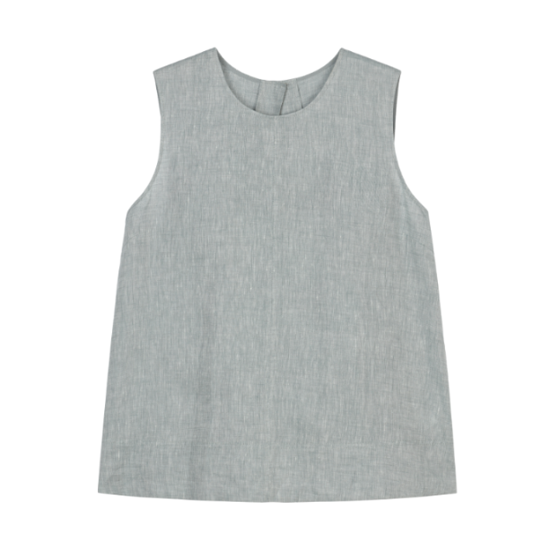 (NW261WB3212)Linen Back Slit Vest
