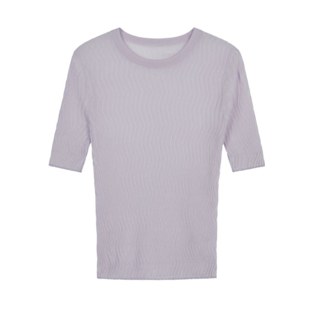 (NW261WB3405)Tencel Cashmere RoundNeck Short Sleeve Pullover