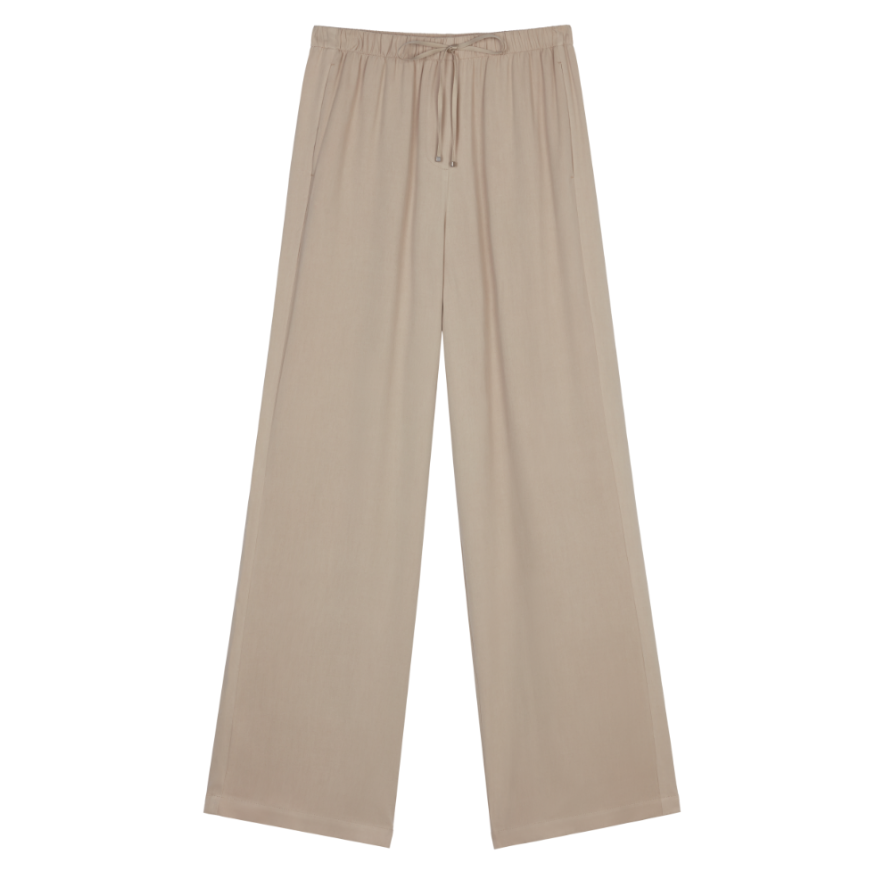 (NW261WB4105)Silk Drawstring Straight Pants