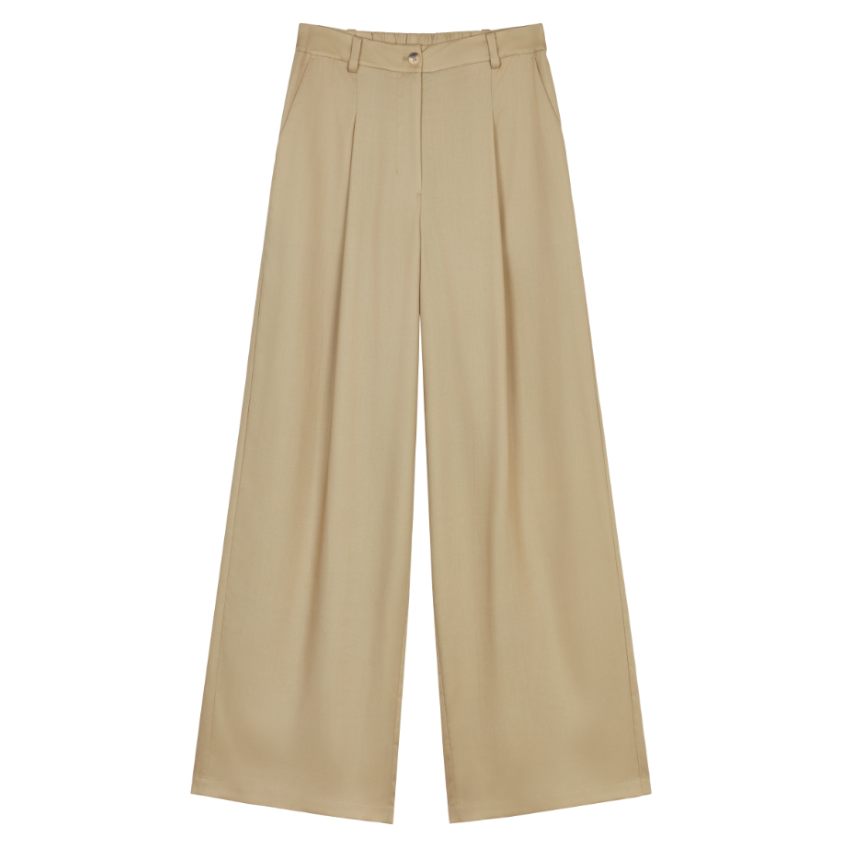 (NW261WB4109)Tencel Twill Pleat Wide Leg Pants