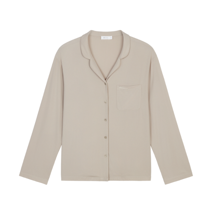 (NW261WL3001)Silk Modal Long Sleeve Pajama Top