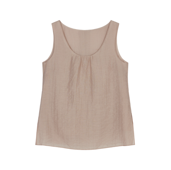 (NW261WL3008)Tencel Linen Blend Sleeveless Tank
