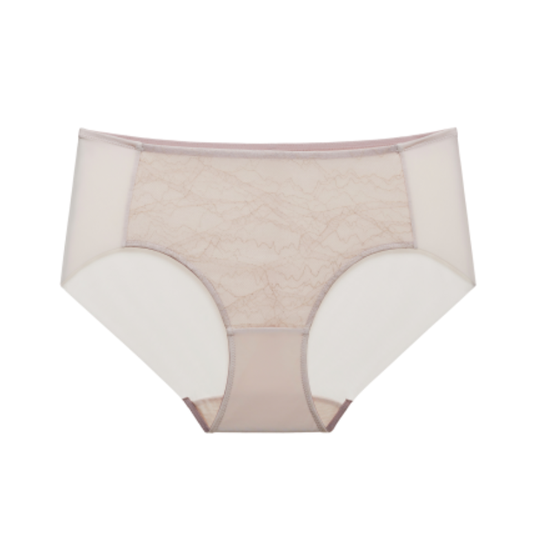 (NW261WU1301)Lace Pleated Mid Waist Brief