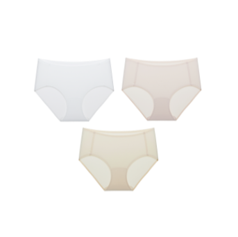 (NW261WU1504)Mid Waist Fitted Brief 3 Pack