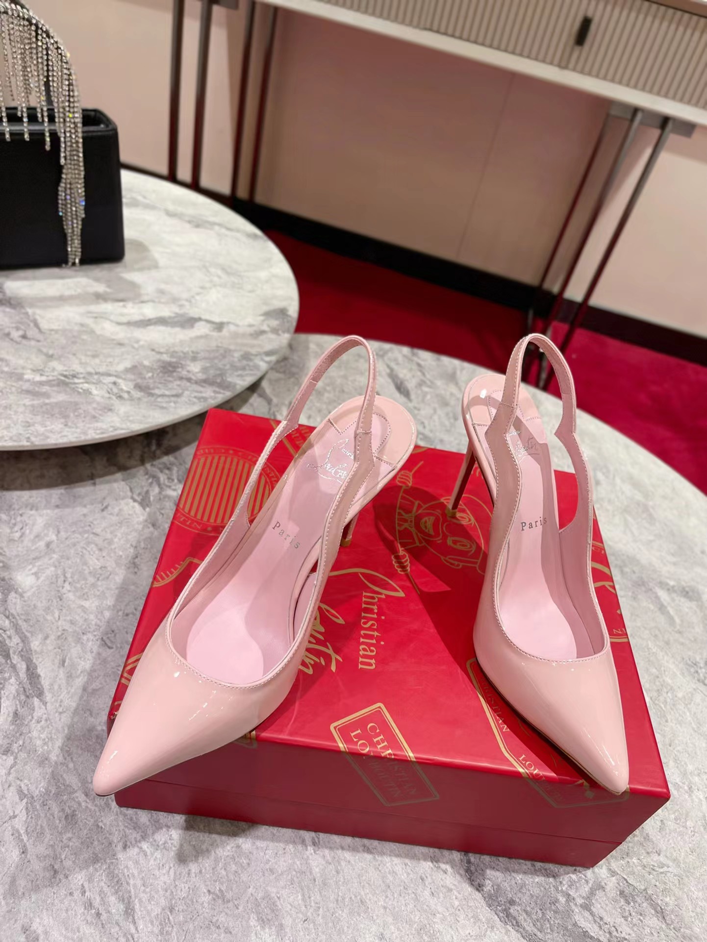 Hot Chick Sling 100 mm Pink Patent Leather