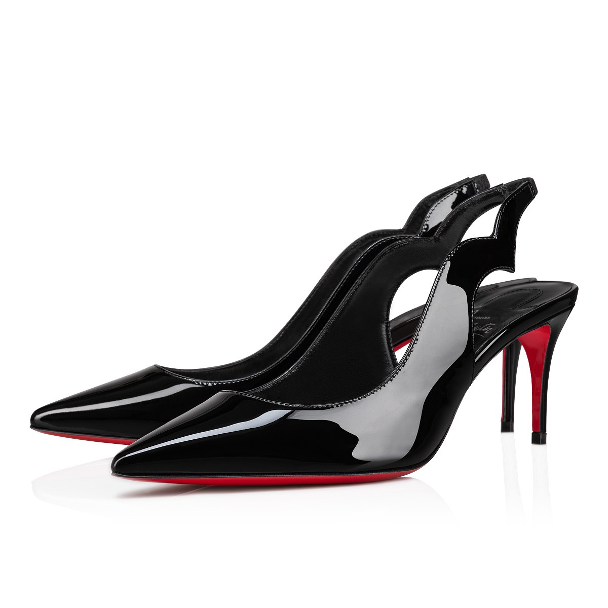Hot Chick Sling 70 mm Black Patent Leather Pumps