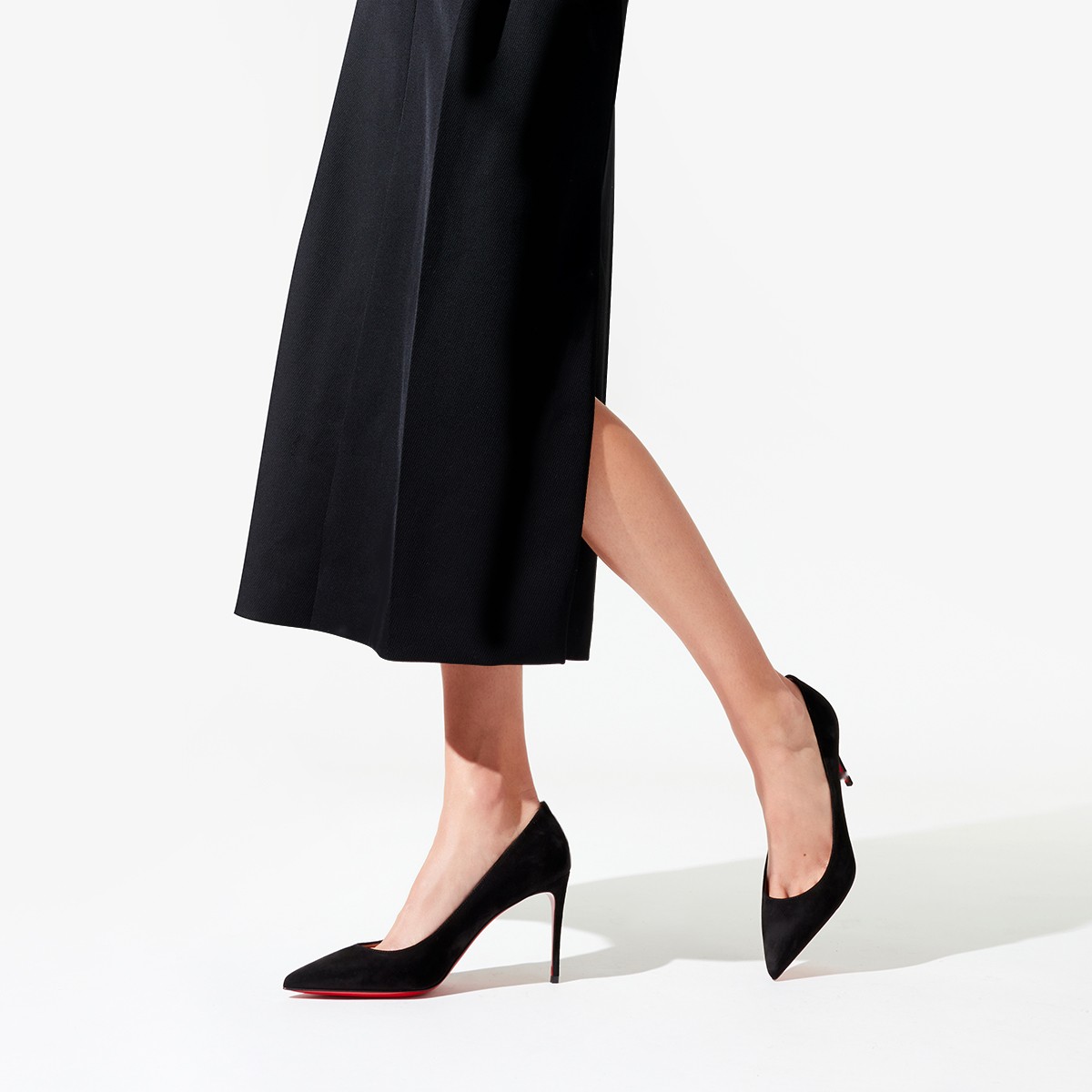 Kate 85 mm Black Veau Velours Pumps