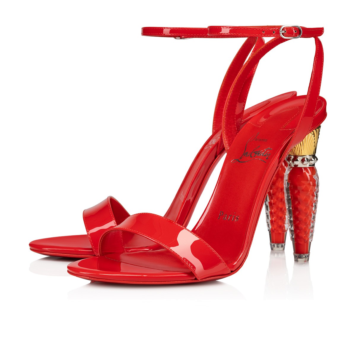 Lipgloss Queen 100 mm Red Satin Sandals