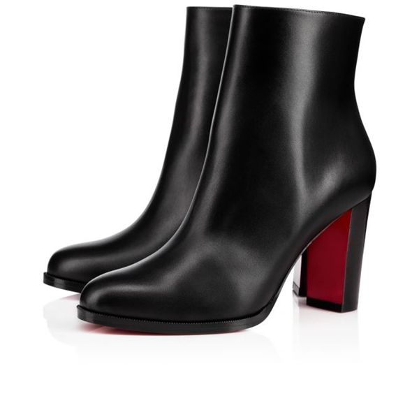 Ankle Boots Spikita Booty Adox 85 mm Black Calfskin Leather