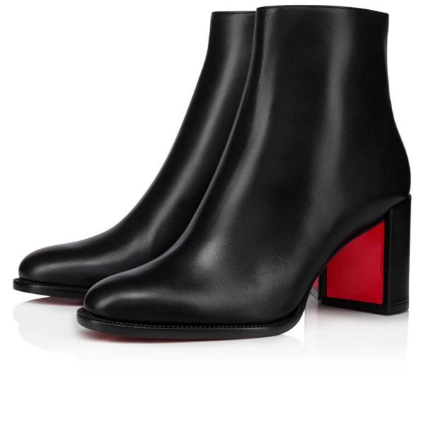 Spikita Booty Adoxa 70 mm Black Calfskin Leather Ankle Boots