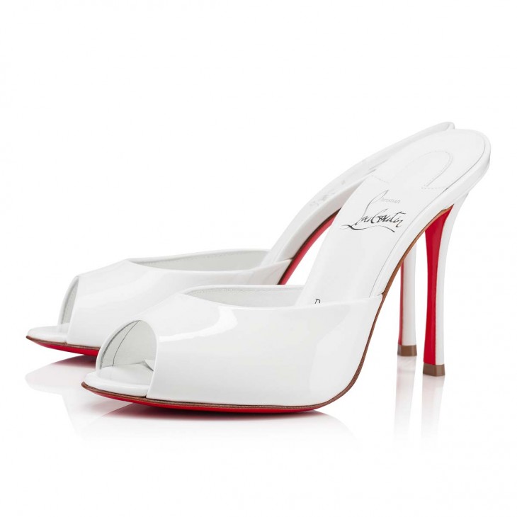 Me Dolly 100 mm Mules Patent Calf Bianco