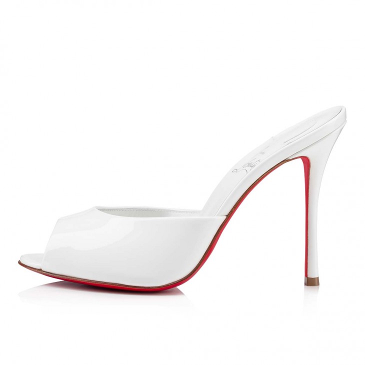 Me Dolly 100 mm Mules Patent Calf Bianco