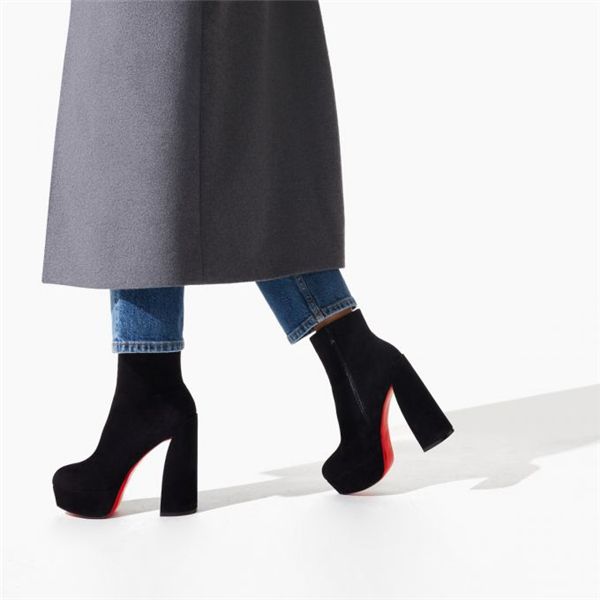 Spikita Booty Movida 130 mm Black Suede Ankle Boots