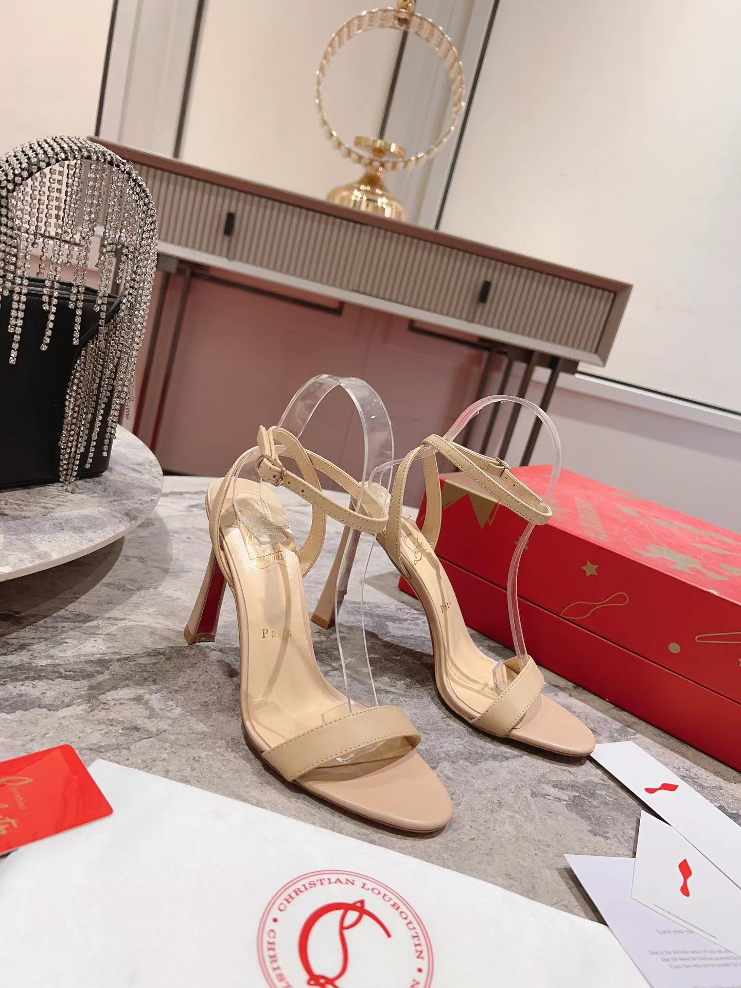 Condora Queen 85 mm Sandals Nappa Leather Nude