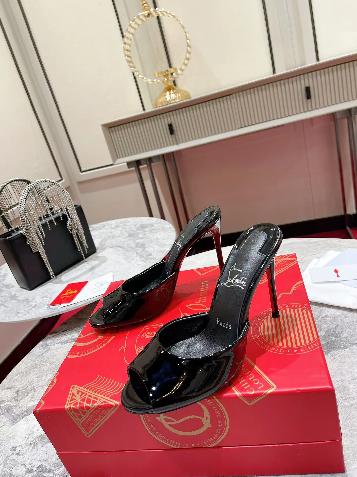 Me Dolly 100 mm Mules Patent Calf Black