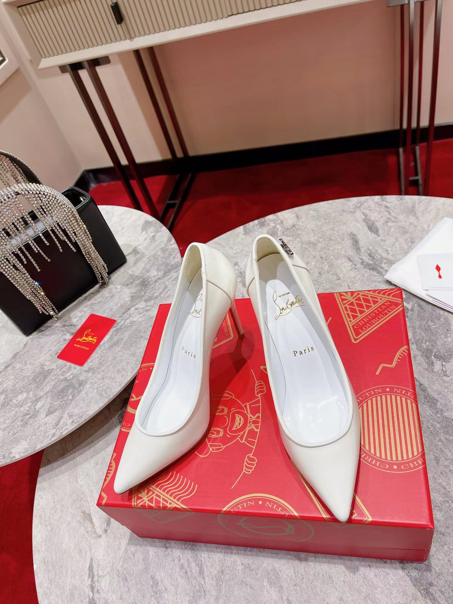 Sporty Kate 85 mm Patent Leather White 22S
