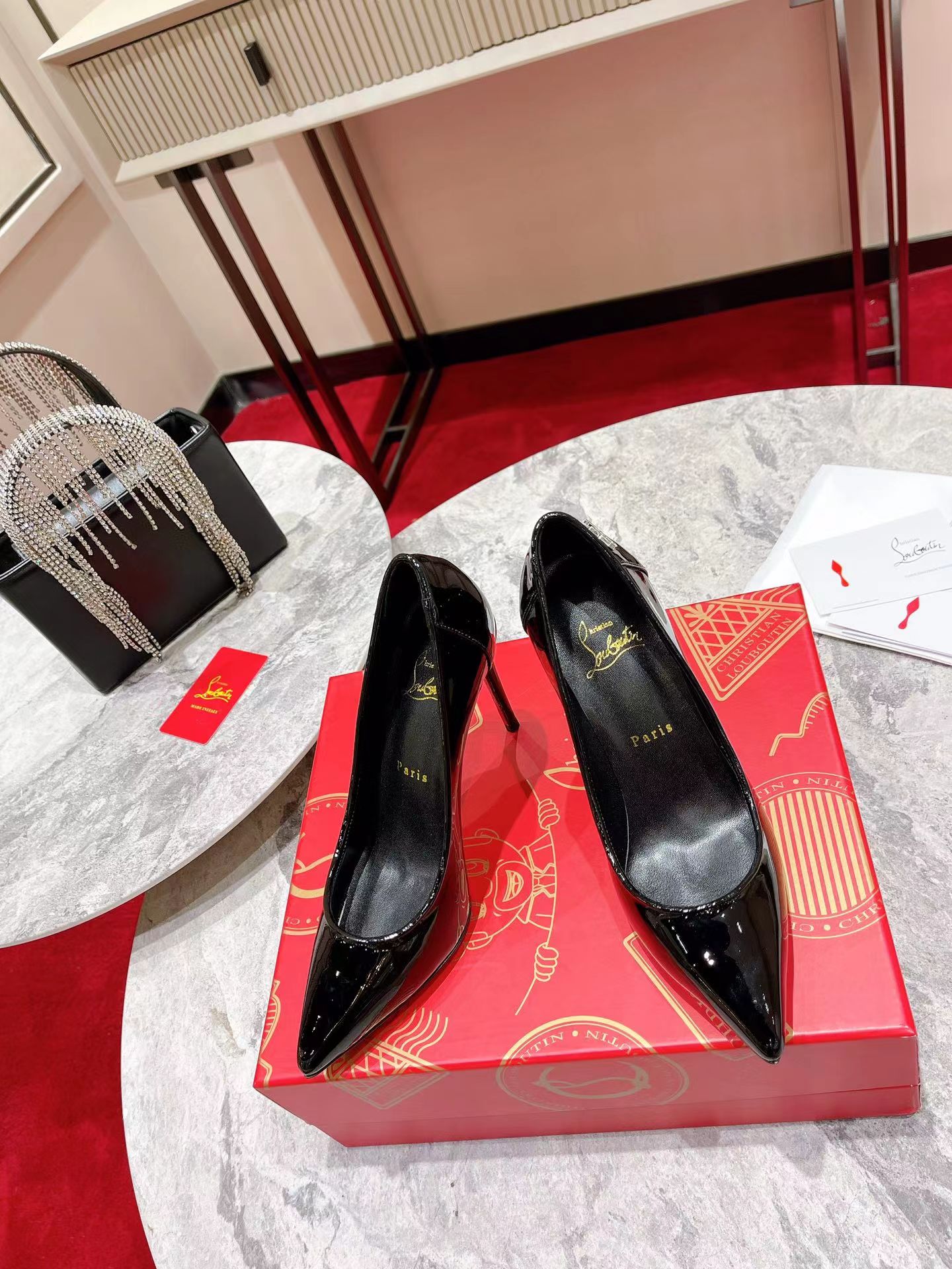 Sporty Kate 85 mm Patent Leather Black 22S