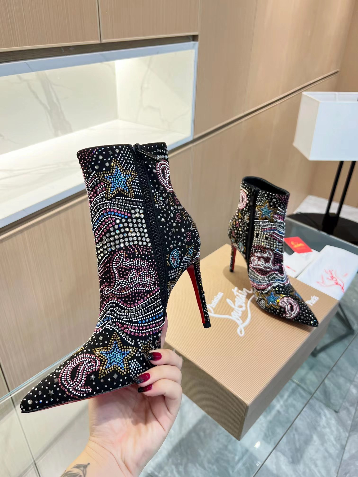 So Kate Ankle Boots 105 mm Starlight Suede Black