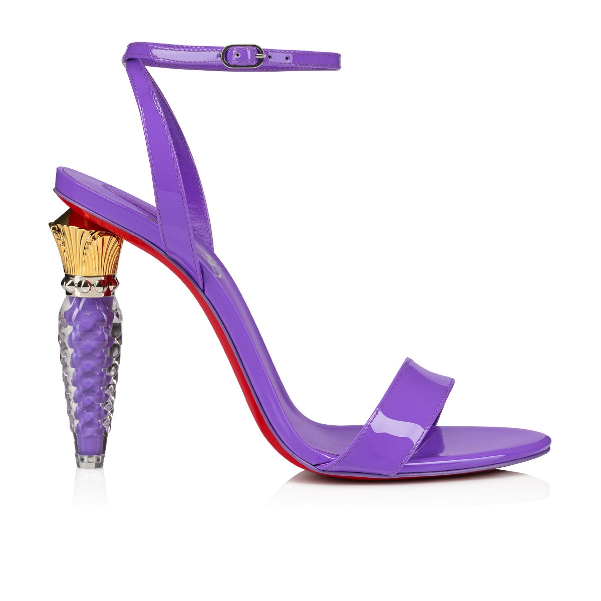 Lipgloss Queen 100 mm Purple Satin Sandals
