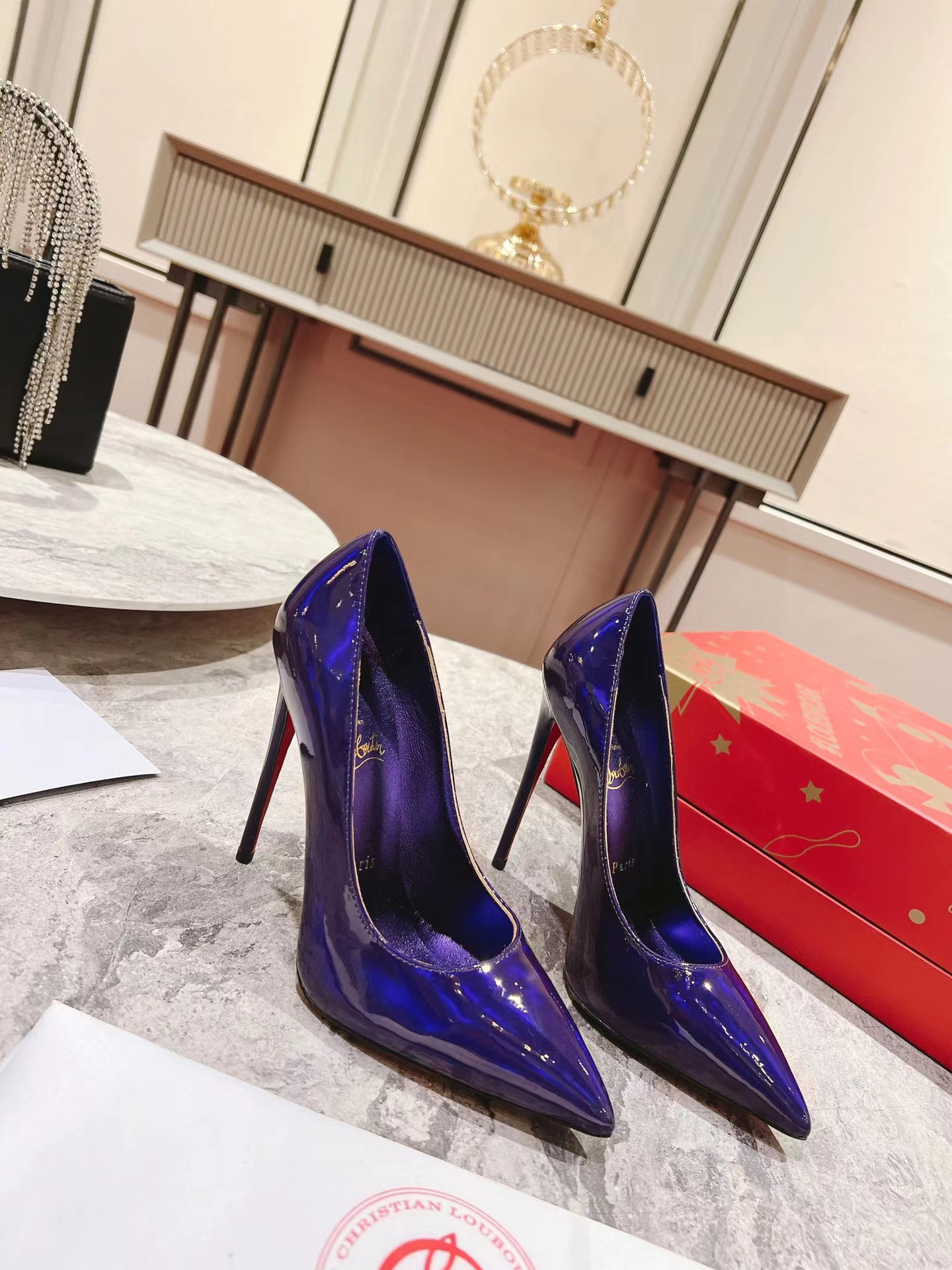So Kate 120 mm Pumps Loubi Patent Calf Psychic Purple