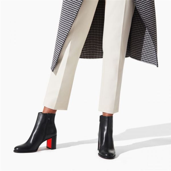 Spikita Booty Adoxa 70 mm Black Calfskin Leather Ankle Boots