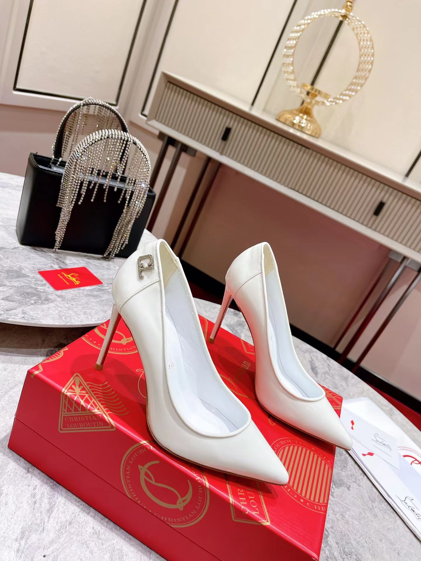 Sporty Kate 85 mm Patent Leather White 22S