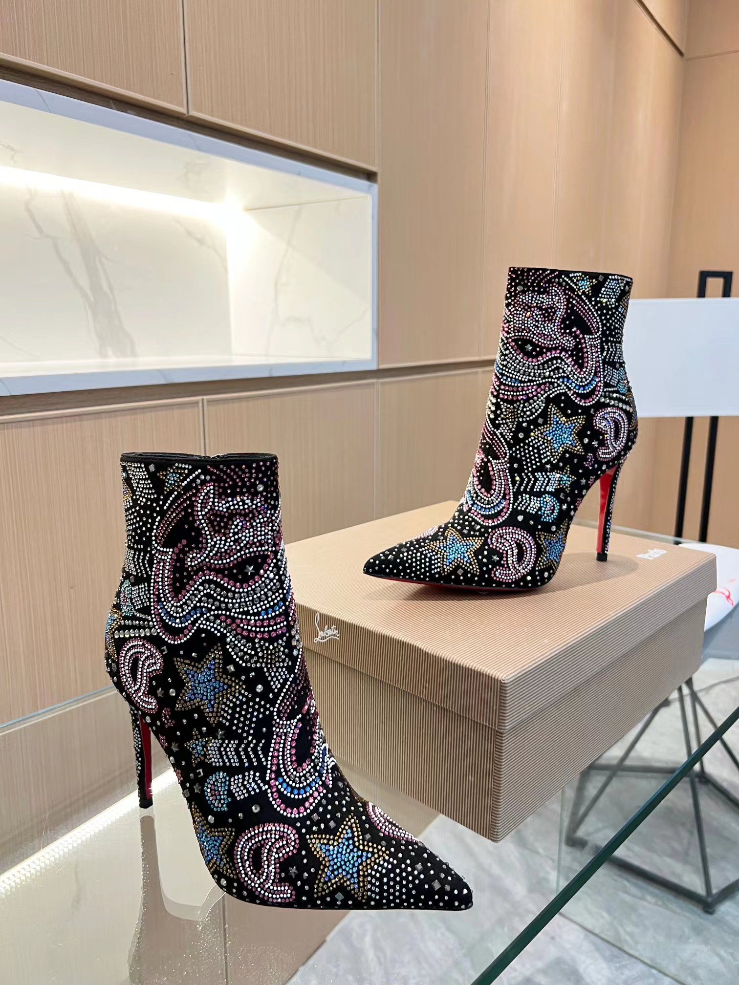 So Kate Ankle Boots 105 mm Starlight Suede Black