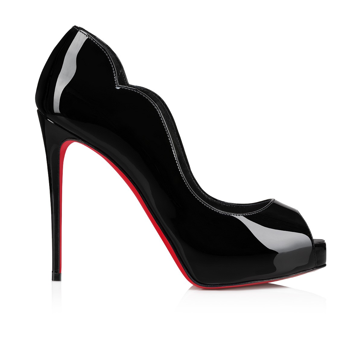 Hot Chick Alta 120 mm Black Patent Leather Pumps