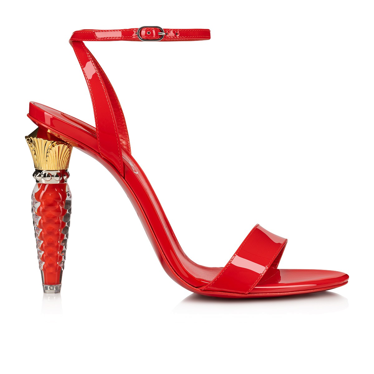 Lipgloss Queen 100 mm Red Satin Sandals