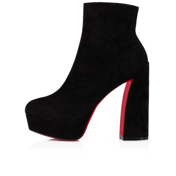 Spikita Booty Movida 130 mm Black Suede Ankle Boots