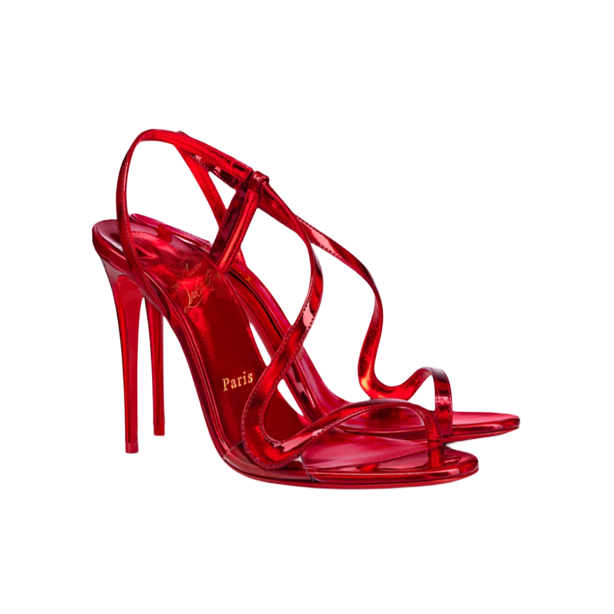 Rosalie 100 mm Sandals Leather and PVC Red