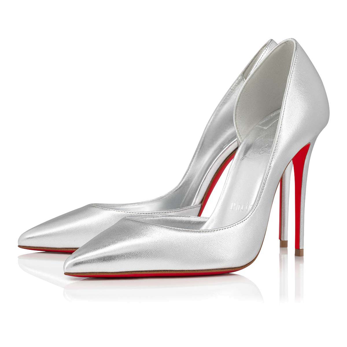 Iriza 100 mm Silver Nappa Leather Pumps