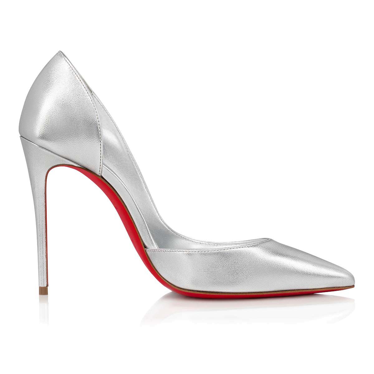 Iriza 100 mm Silver Nappa Leather Pumps