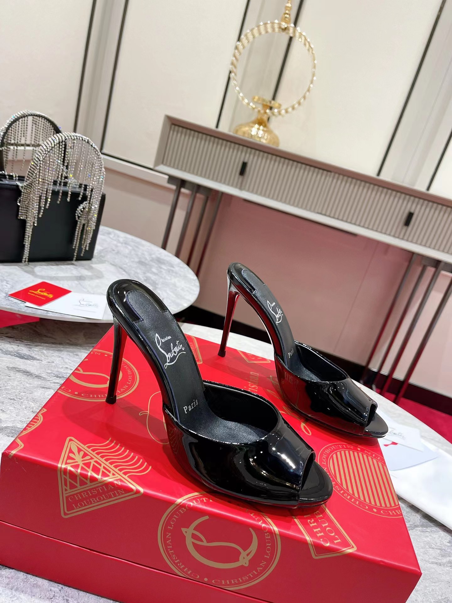 Me Dolly 100 mm Mules Patent Calf Black