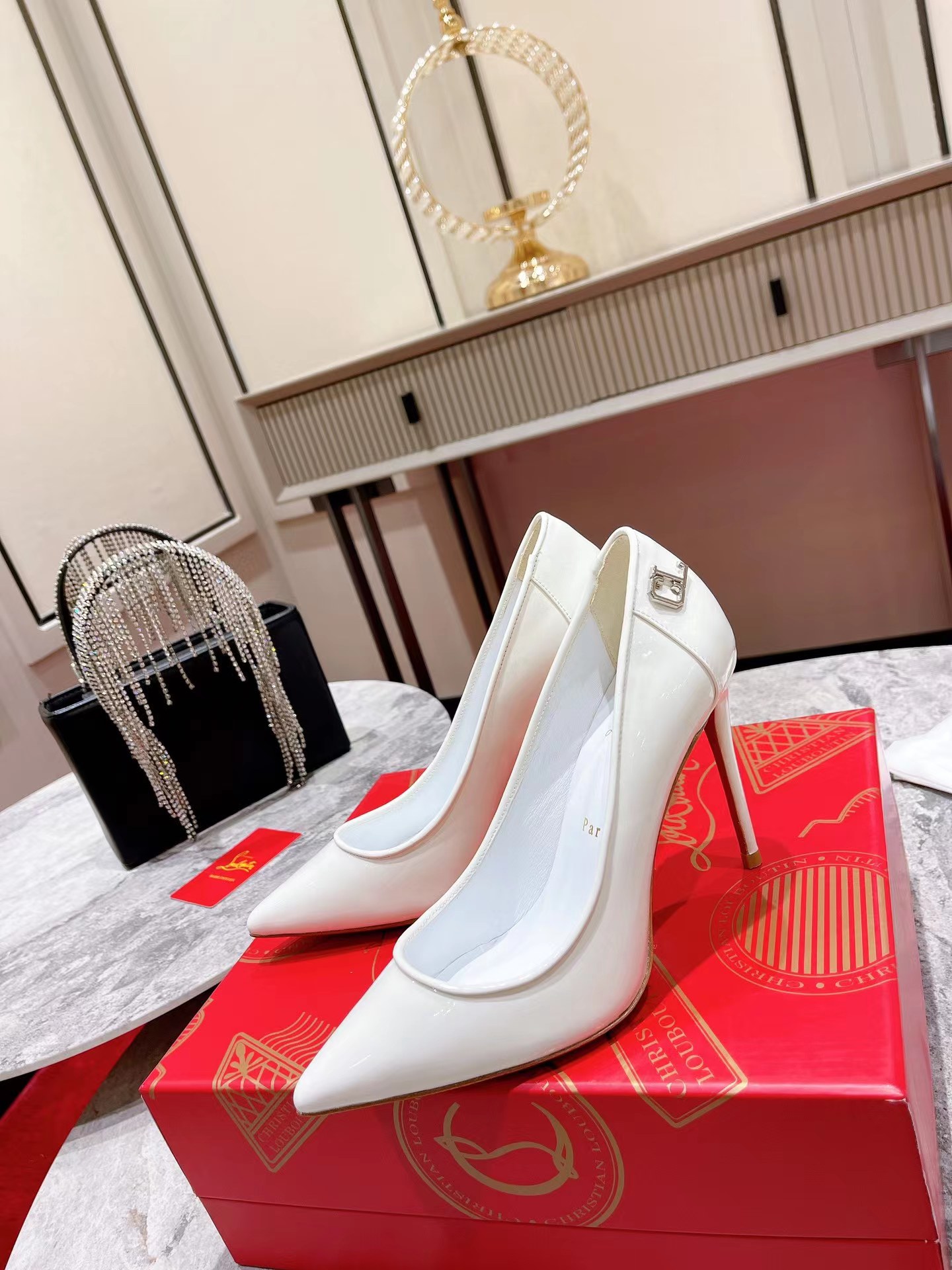 Sporty Kate 85 mm Patent Leather White 22S