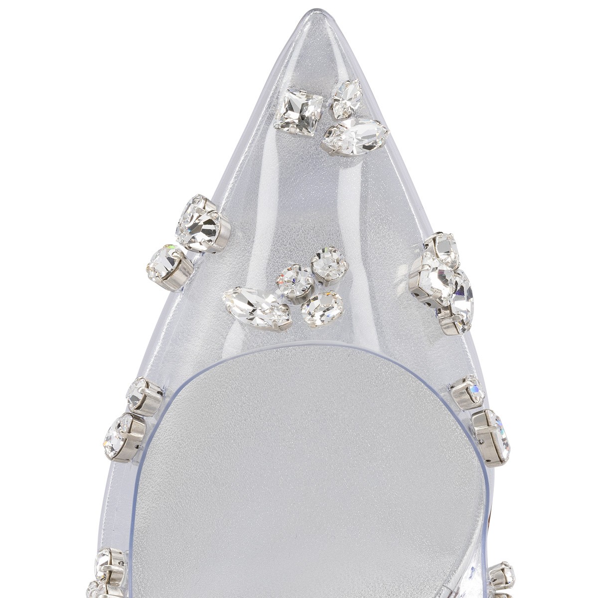 Degraqueen Pump 100 mm PVC and Iridescent Nappa Leather Silver Pumps