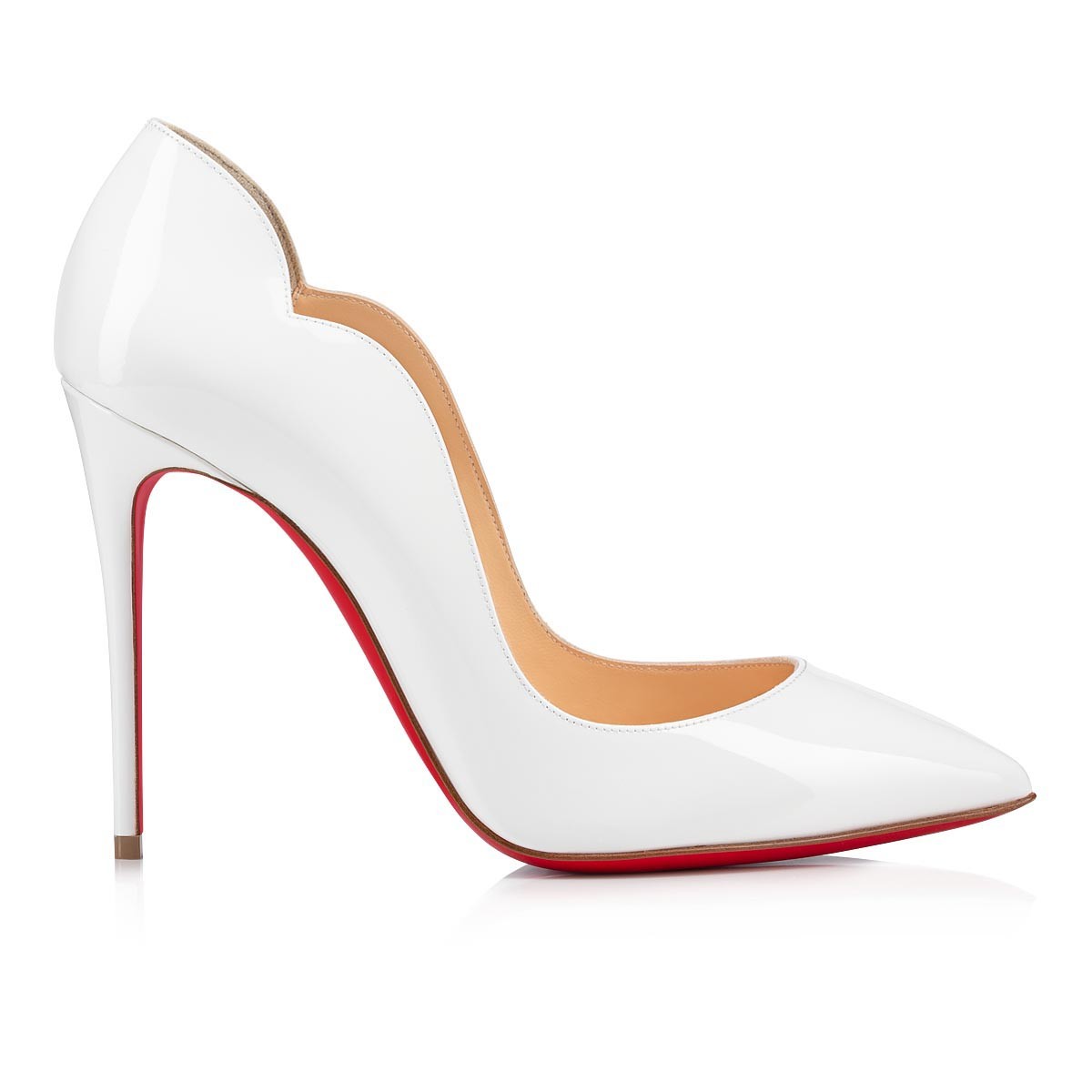 Hot Chick Alta 120 mm Bianco Patent Leather Pumps