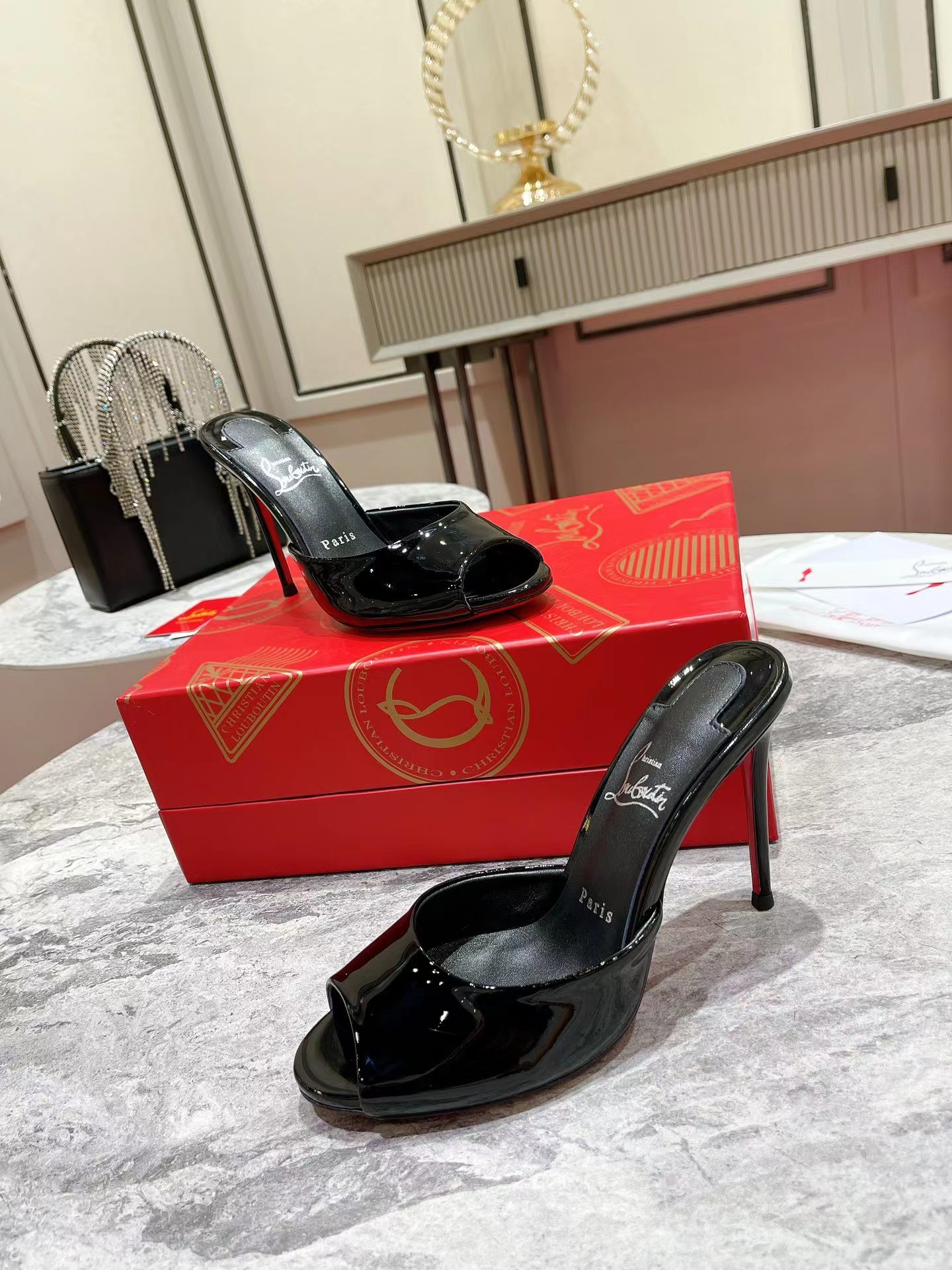 Me Dolly 100 mm Mules Patent Calf Black