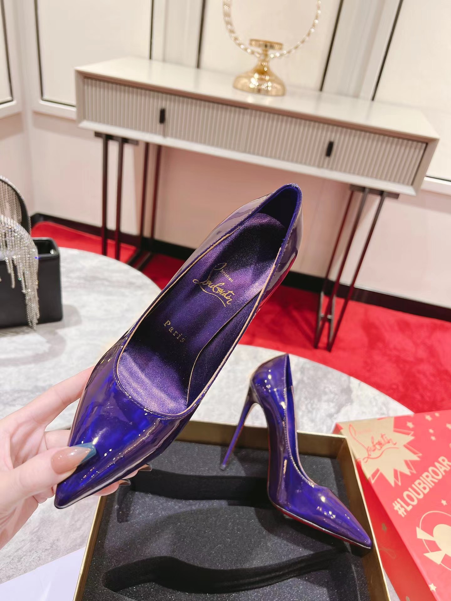 So Kate 120 mm Pumps Loubi Patent Calf Psychic Purple