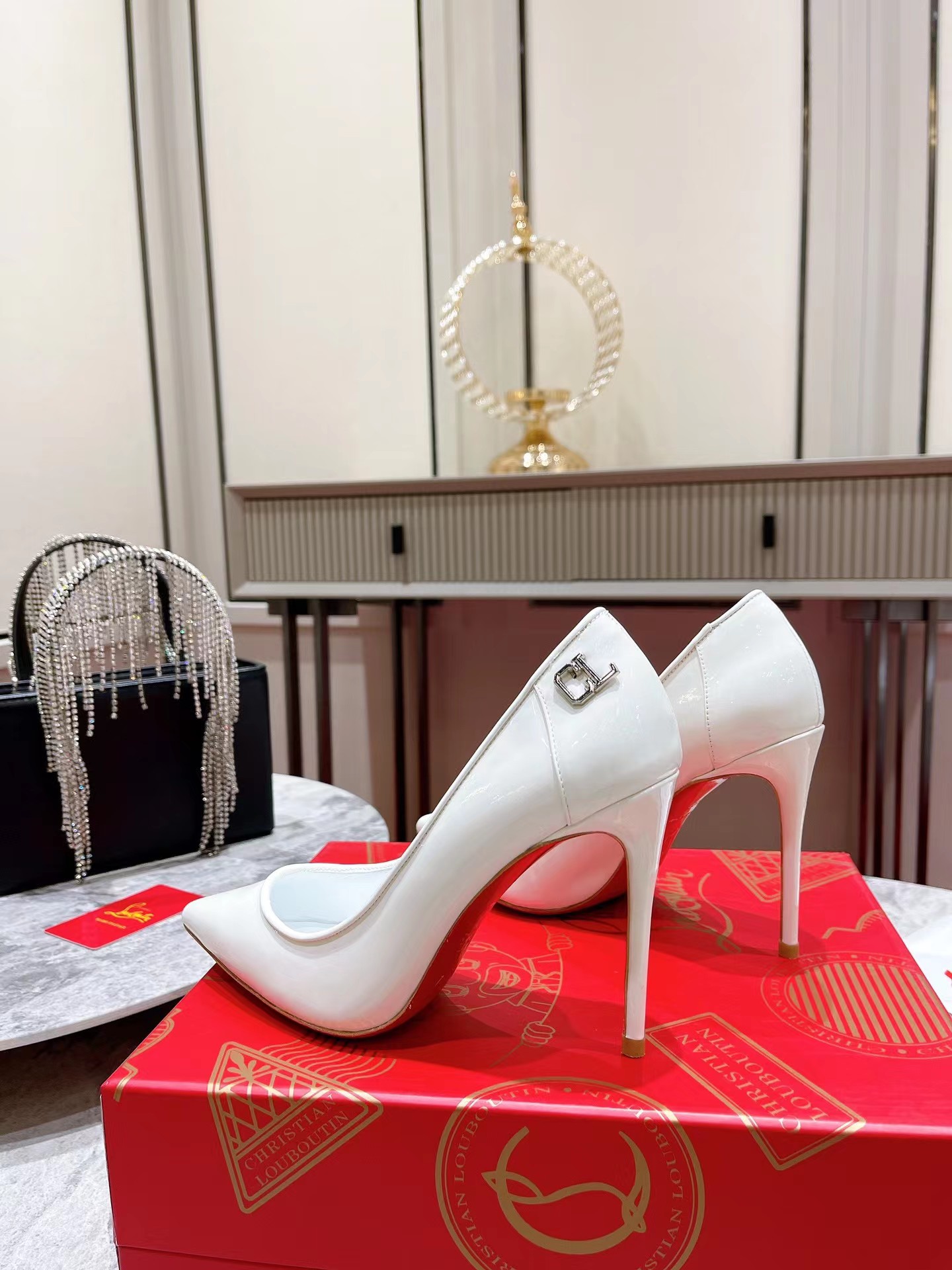 Sporty Kate 85 mm Patent Leather White 22S