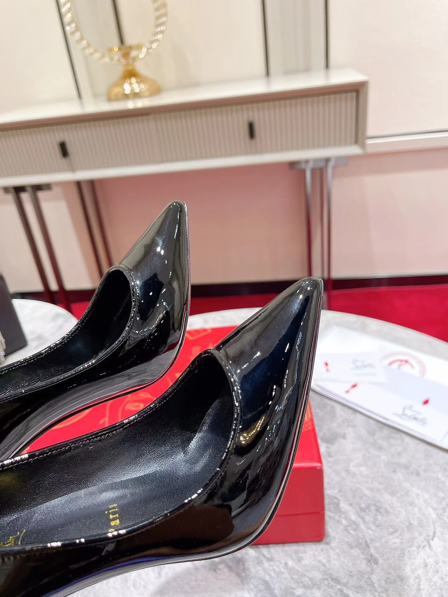 Sporty Kate 85 mm Patent Leather Black 22S