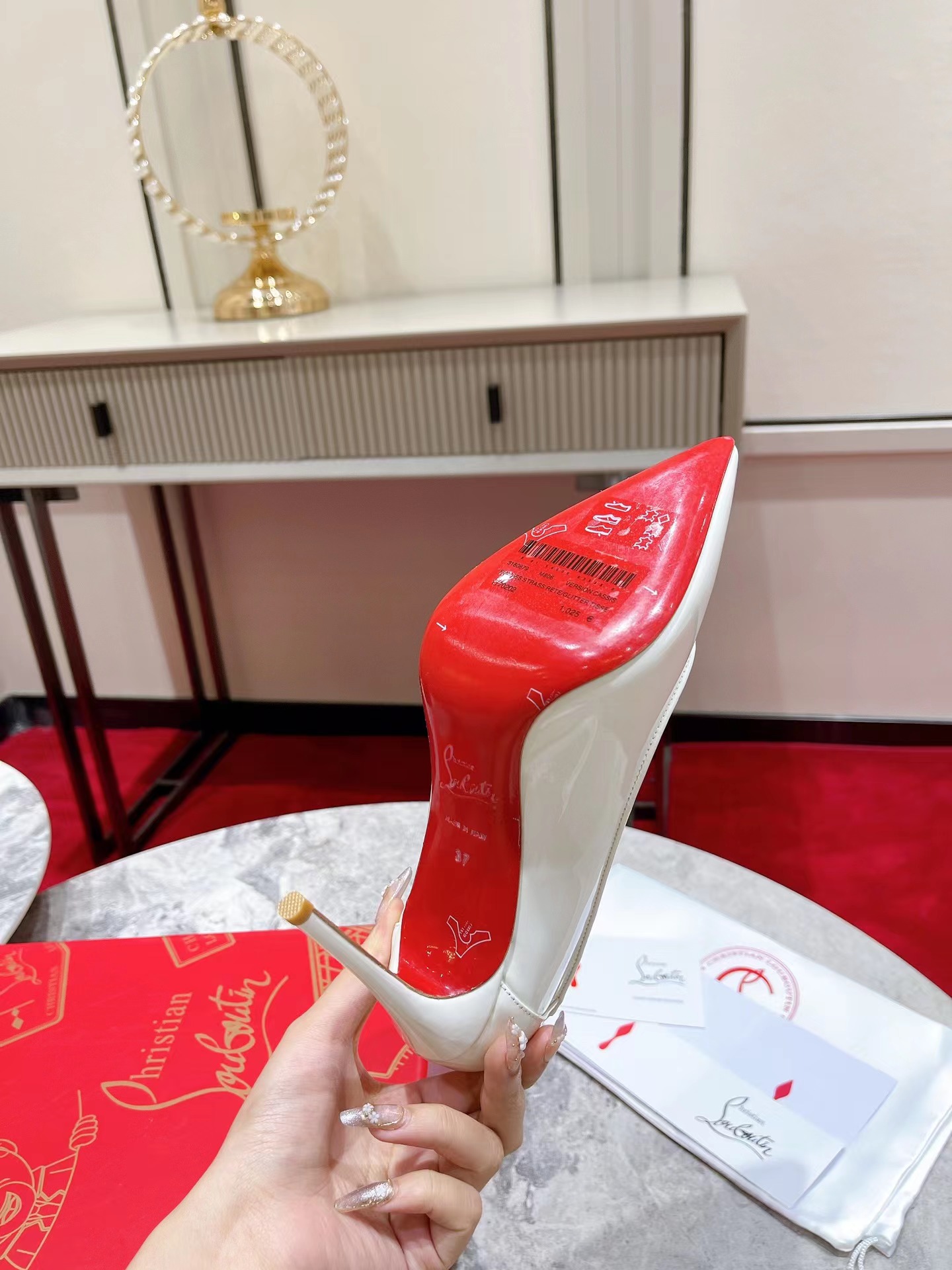 Sporty Kate 85 mm Patent Leather White 22S