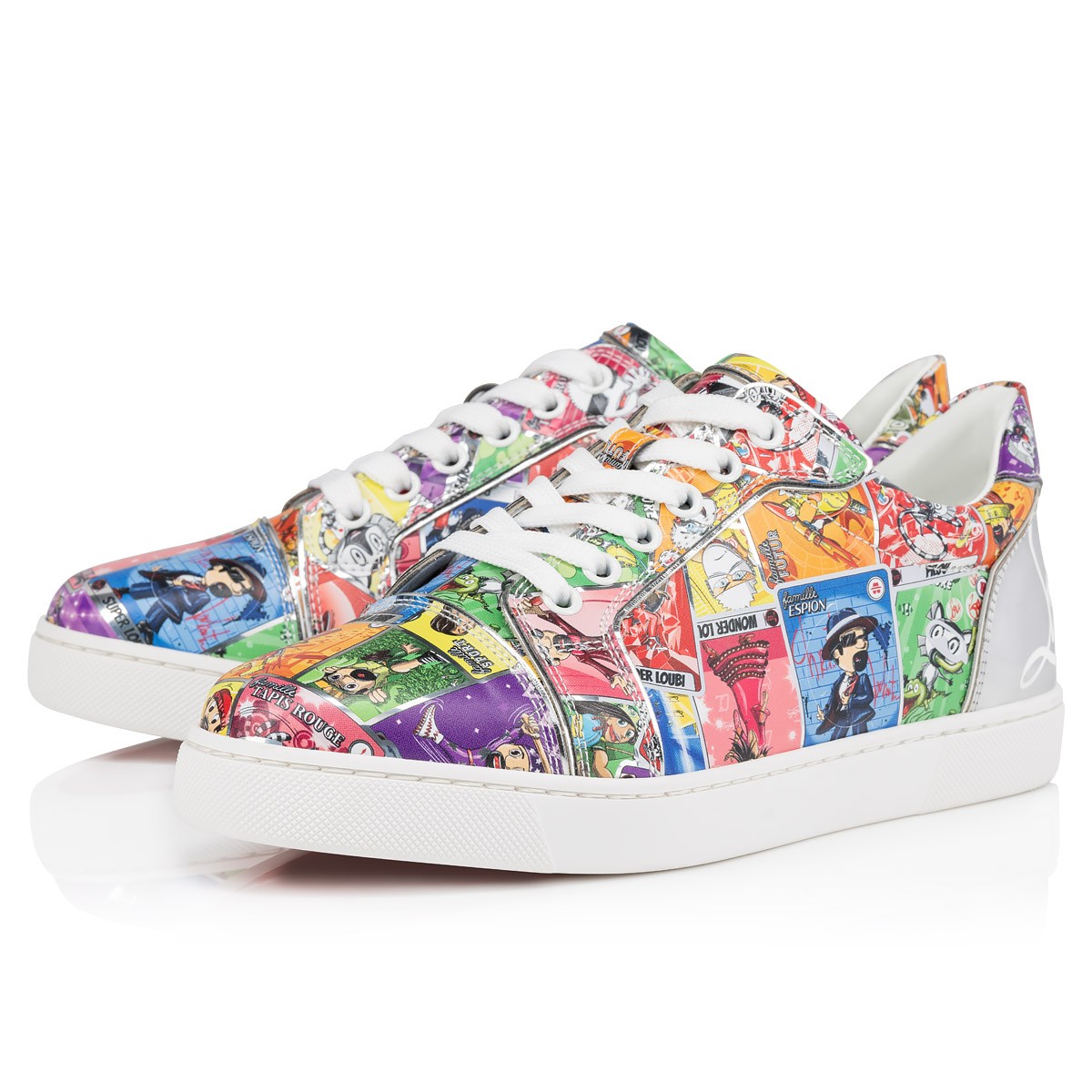 Fun Vieira Specchio Leather Happy Loubies Print Multicolor Sneakers