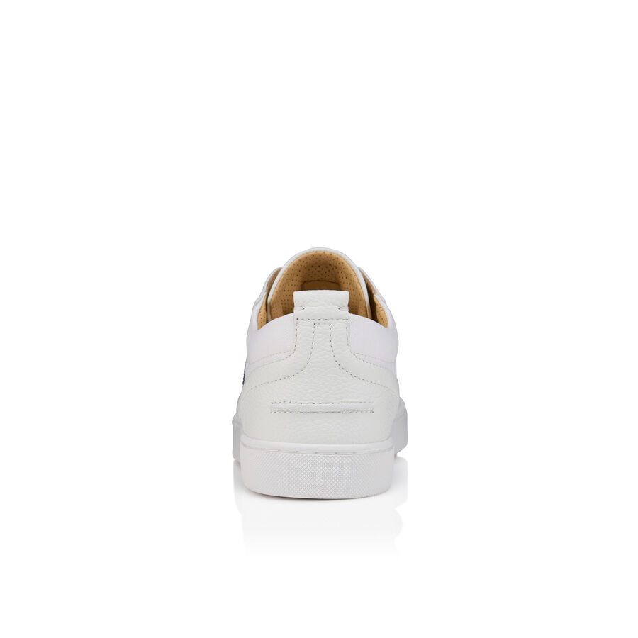 Men's Retero White Grained Calf Leather Sneakers