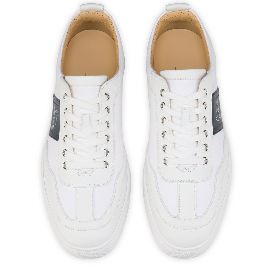 Men's Retero White Grained Calf Leather Sneakers