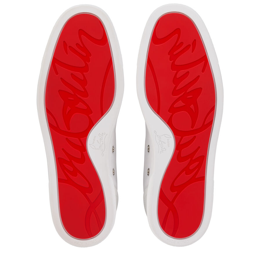 Men's Retero White Grained Calf Leather Sneakers