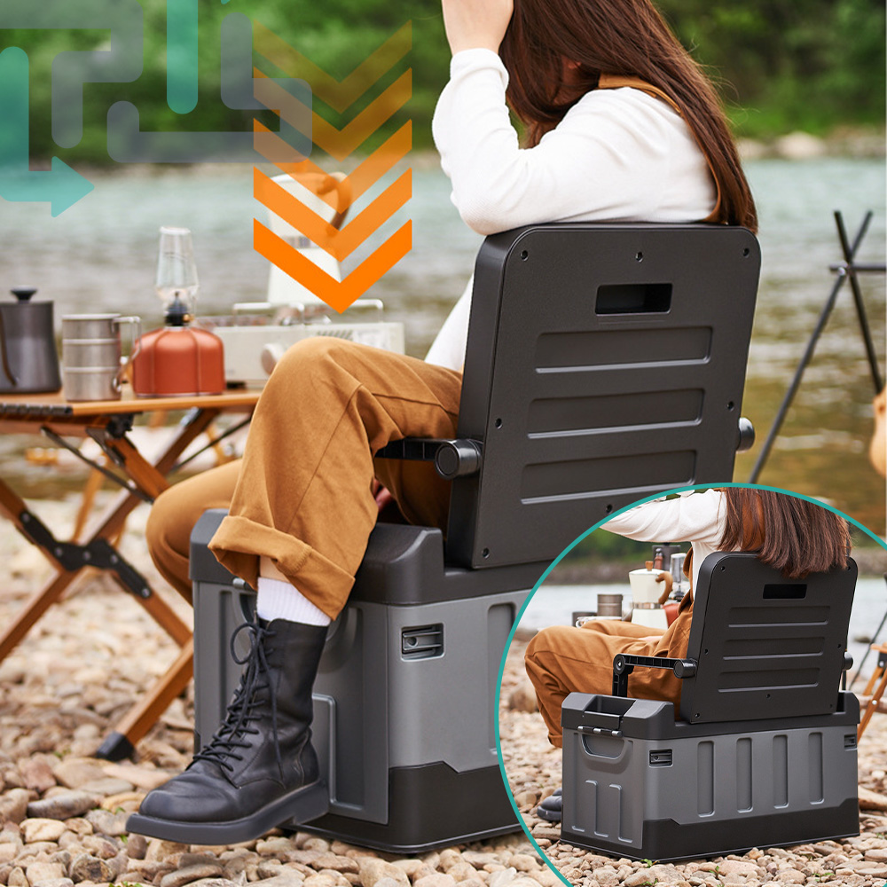 2 in 1 Storage Box & Chair - Portable Camping & Outdoor Organizer