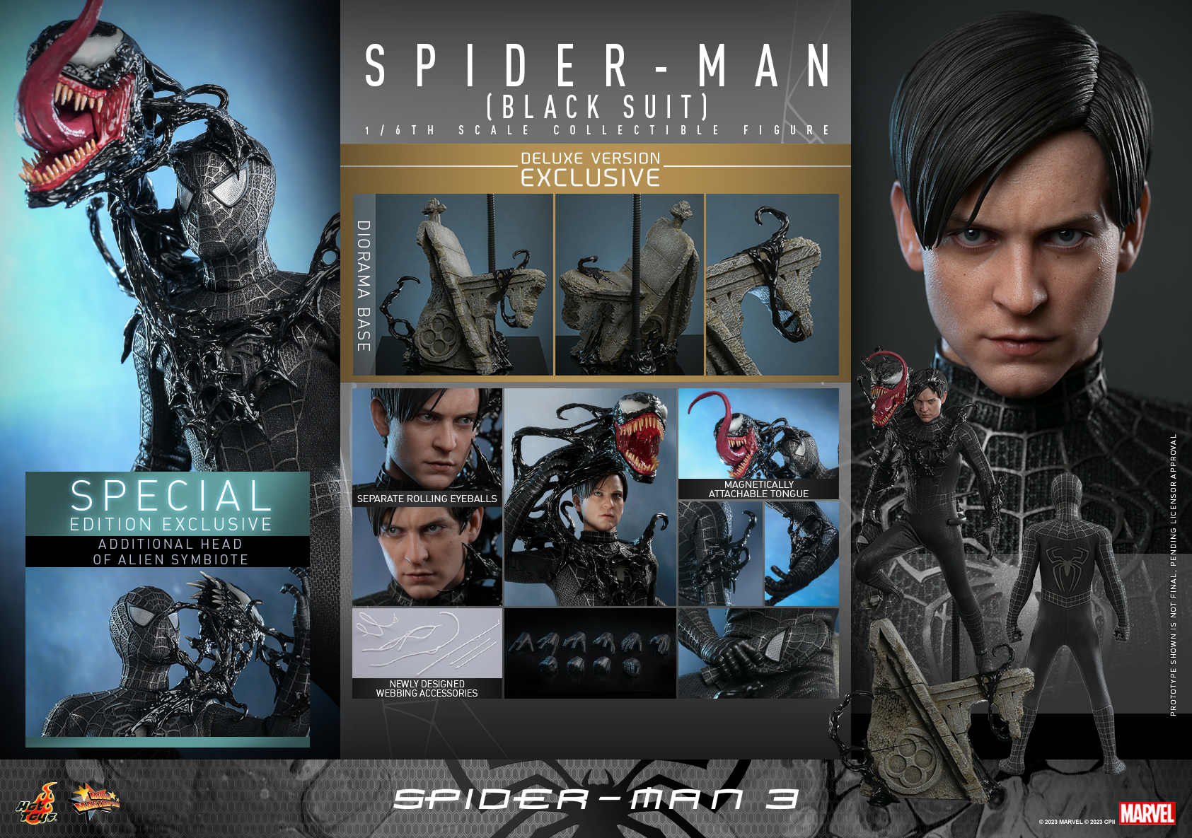 HOT TOYS MMS728B SPIDER-MAN 3 SPIDER-MAN (BLACK SUIT) (EXCLUSIVE)