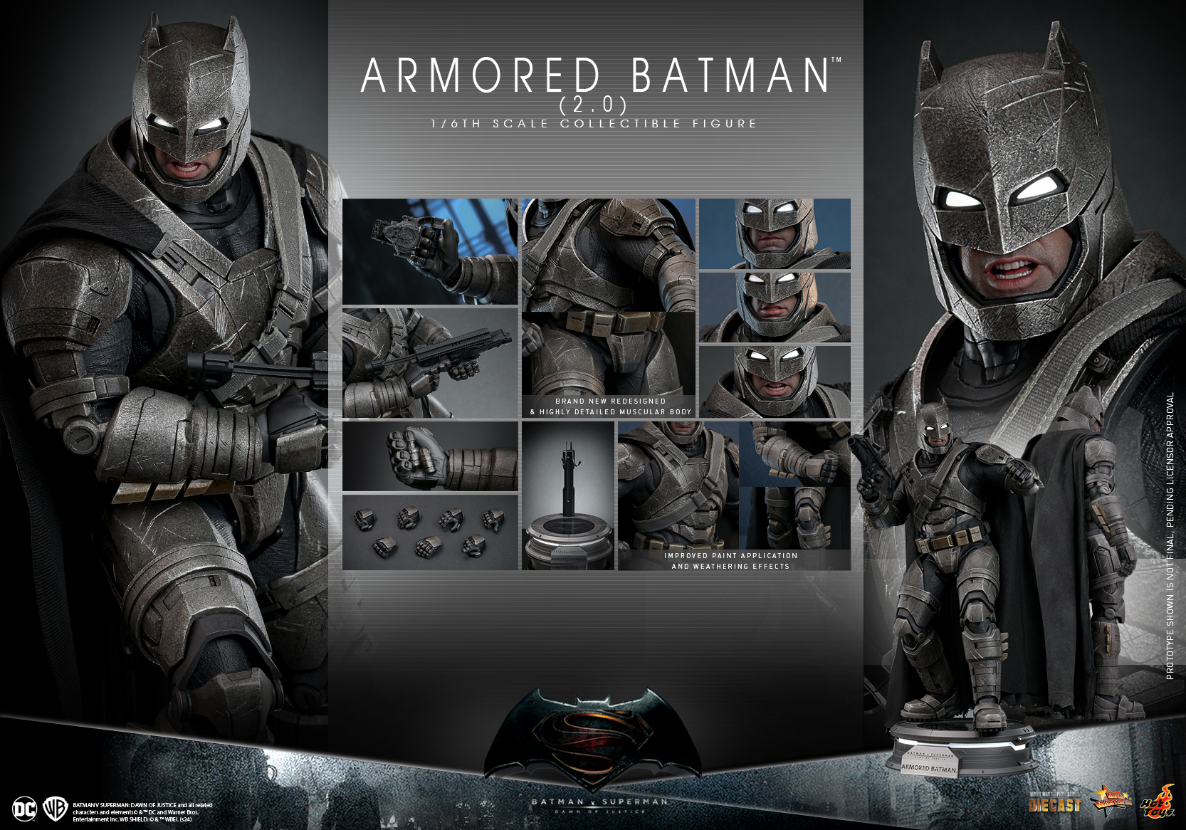 HOT TOYS MMS742D62 MMS743D63 Batman v Superman: Dawn of Justice 1/6th scale Armored Batman (2.0) Collectible Figure